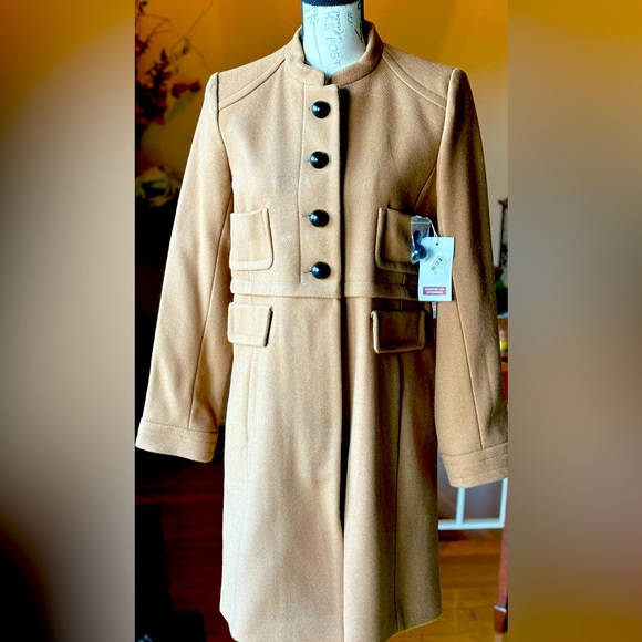 Comptoir Des Cotonniers Jackets & Blazers - Women’s Wool Blend Coat - Comptoir Des Cotonniers - Size 44 (EU)/ 10 (US) - Tan